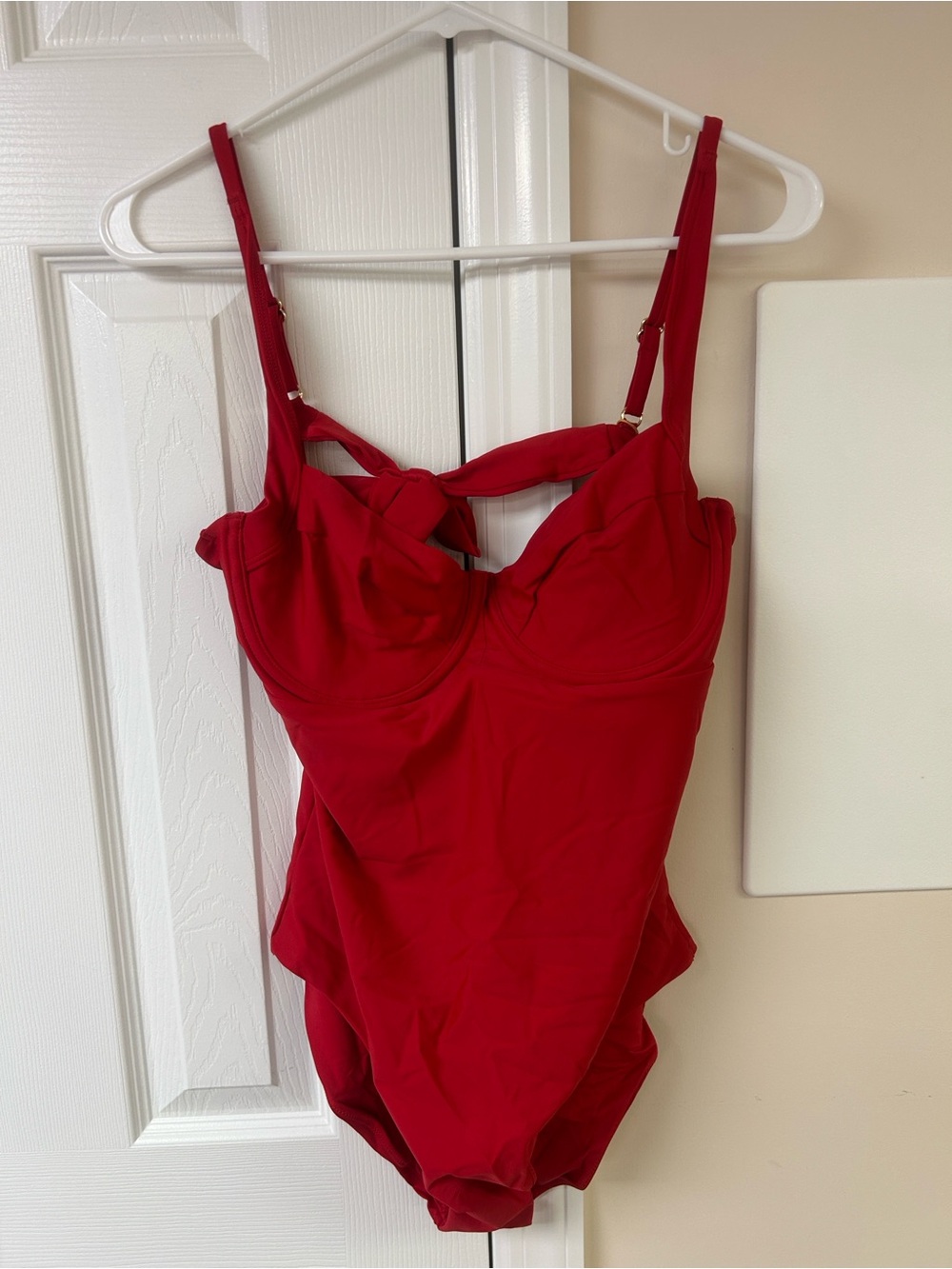 NWT Quince Italian Underwire One Piece Swimsuit Red XL